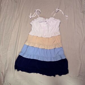 Colorblock Ruffle Dress